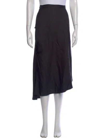Pre-owned Pure Dkny Silk Midi Length Skirt In Black