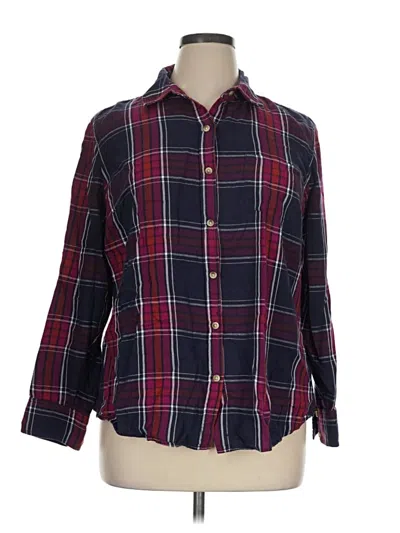 Pre-owned Pure Energy 3/4 Sleeve Button Down Shirt In Burgundy