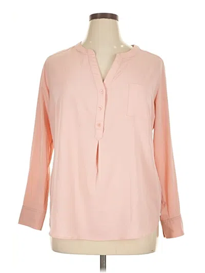 Pre-owned Pure Energy Long Sleeve Blouse In Pink