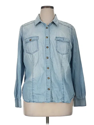 Pre-owned Pure Energy Long Sleeve Button Down Shirt In Blue