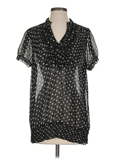 Pre-owned Pure Energy Short Sleeve Blouse In Black