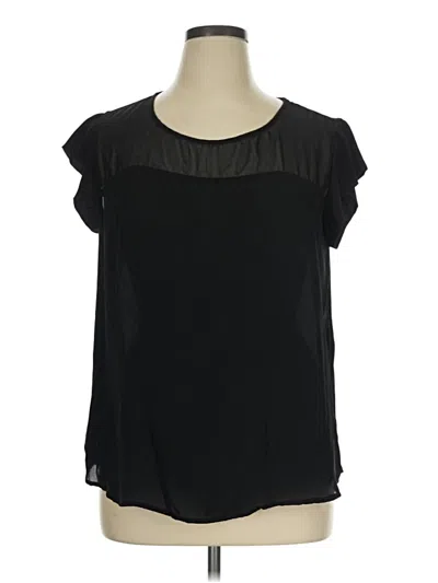 Pre-owned Pure Energy Short Sleeve Blouse In Black