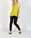 Pure Essence Bamboo Sleeveless V-neck Top In Lime In Green