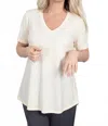 Pure Essence Bamboo V-neck Tee In Ivory In White