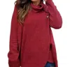 Pure Essence Envelope Tunic Top In Cherry