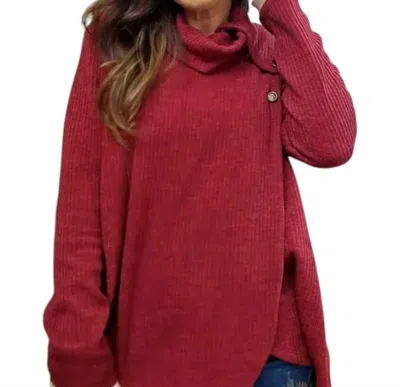 Pure Essence Envelope Tunic Top In Cherry