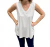 Pure Essence Reversible Neck Tank Top In White In White