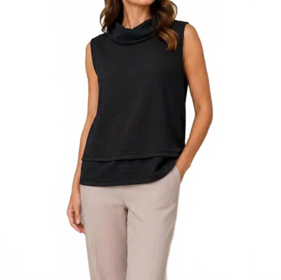Pure Essence Sleeveless Tunic With Cowl Neck In Navy In Blue