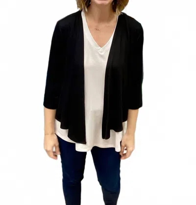 Pure Essence Solid Shrug Jacket In Black