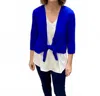 Pure Essence Solid Shrug Jacket In Cobalt In Blue