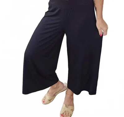 Pure Essence Women's Cropped Wrap Pants In Black In Blue