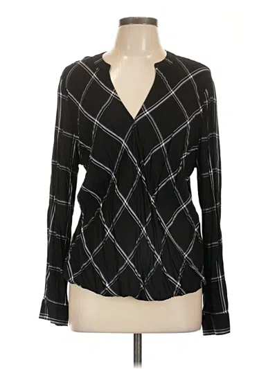 Pre-owned Pure Navy Long Sleeve Blouse In Black