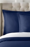 Pure Parima 500 Thread Count 100% Certified Egyptian Cotton Sateen Double Hemstitch Yalda Duvet Cove In Blue