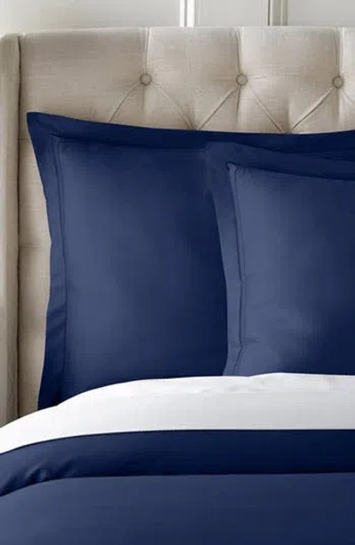 Pure Parima 500 Thread Count 100% Certified Egyptian Cotton Sateen Double Hemstitch Yalda Duvet Cove In Blue