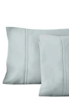 Pure Parima 500 Thread Count 100% Certified Egyptian Cotton Sateen Double Hemstitch Yalda Pillowcase In Blue