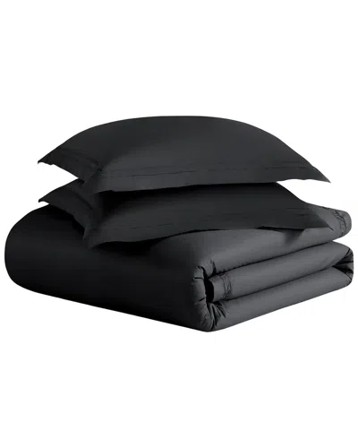Pure Parima 500 Thread Count Certified Egyptian Cotton Yalda Comforter Set In Black
