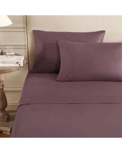 Pure Parima 500 Thread Count Egyptian Cotton Yalda Sheet Set In Purple