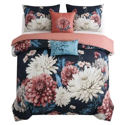 Pure Parima Blue Bebejan Navy Mums Reversible Comforter Set