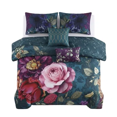Pure Parima Blue Bebejan Vibrant Flora Reversible Comforter Set