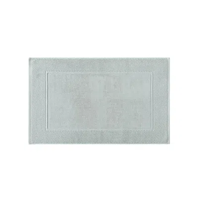 Pure Parima Blue Egyptian Cotton Soft Border Bath Mat - Spa In Green