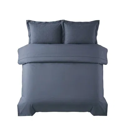 Pure Parima Blue Ultra Percale Duvet Cover Set- Slate