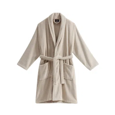 Pure Parima Brown Egyptian Cotton Plush Robe -sand
