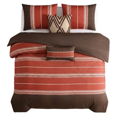 Pure Parima Brown / Orange Bebejan Terra Spice Reversible Comforter Set In Multi