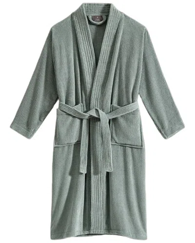Pure Parima Egyptian Cotton Ribbed Robe In Green