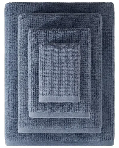 Pure Parima Egyptian Cotton Ribbed Towels In Blue