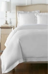 Pure Parima Egyptian Cotton Sateen Embroidered 3-piece Ariane Duvet Cover Set In White