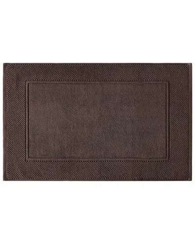 Pure Parima Egyptian Cotton Soft Border Bath Mat In Brown