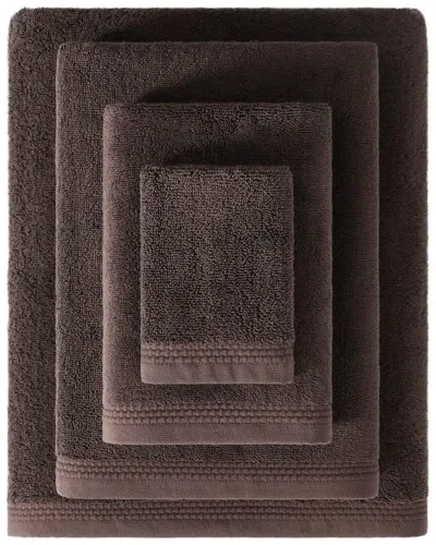 Pure Parima Egyptian Cotton Soft Border Towels In Brown