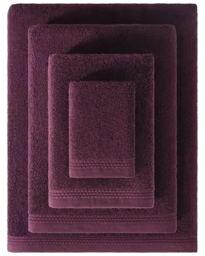 Pure Parima Egyptian Cotton Soft Border Towels In Purple