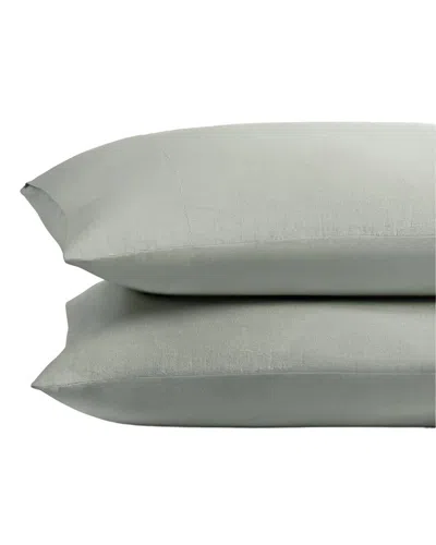 Pure Parima Egyptian Cotton-european Linen Pillowcase Set In Green