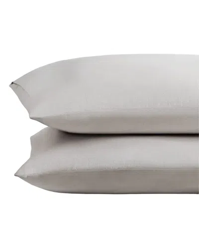 Pure Parima Egyptian Cotton-european Linen Pillowcase Set In Neutral