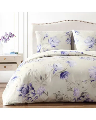 Pure Parima Floral Printed Sateen Duvet Cover Set In Multi