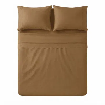 Pure Parima Gold Yalda Sheet Set - Copper In Brown