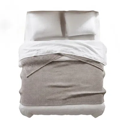 Pure Parima Neutrals Organic Washed Waffle Blanket In White