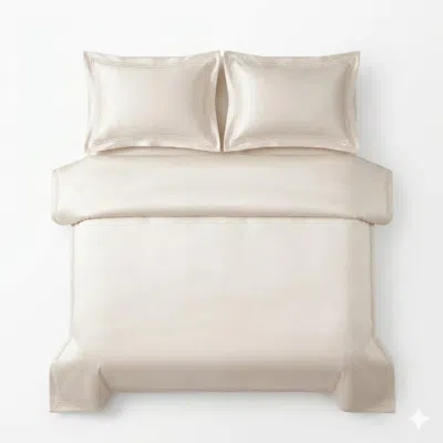 Pure Parima Neutrals Triple Luxe Sateen Duvet Cover Set- Cream