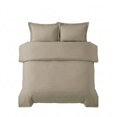 Pure Parima Neutrals Ultra Percale Duvet Cover Set- Flax