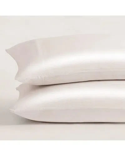 Pure Parima Silken Sateen Tencel Pillowcase Set In White