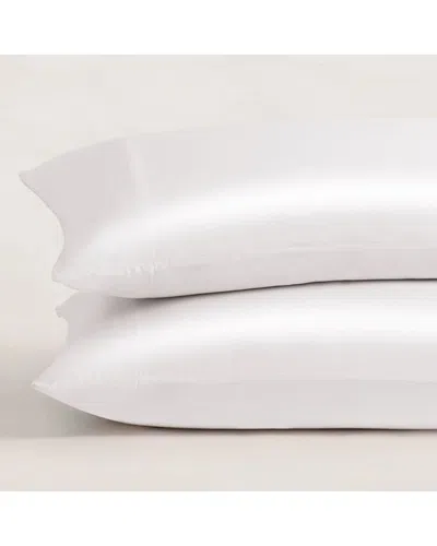Pure Parima Silken Sateen Tencel Pillowcase Set In White