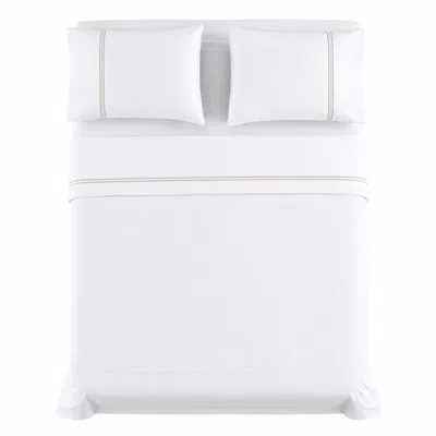 Pure Parima Triple Luxe Sateen Sheet Set - Gold In White