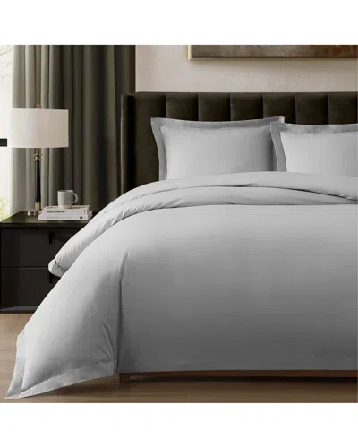 Pure Parima Ultra Percale Duvet Cover Set: Hotel Collection In Silver