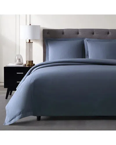 Pure Parima Ultra Percale Duvet Cover Set: Hotel Collection In Blue