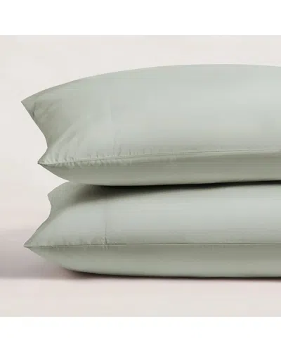 Pure Parima Ultra Percale Pillowcase Set: Hotel Collection In Green