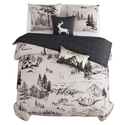 Pure Parima White / Black Bebejan Rocky Mountains Reversible Comforter Set