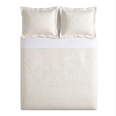 Pure Parima Yellow Diamond Quilted Coverlet Set - Ivory In Neutral