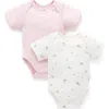 Purebaby 2 Pack Short Sleeve Bodysuit
