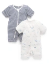 Purebaby 2 Pack Short Zip Romper